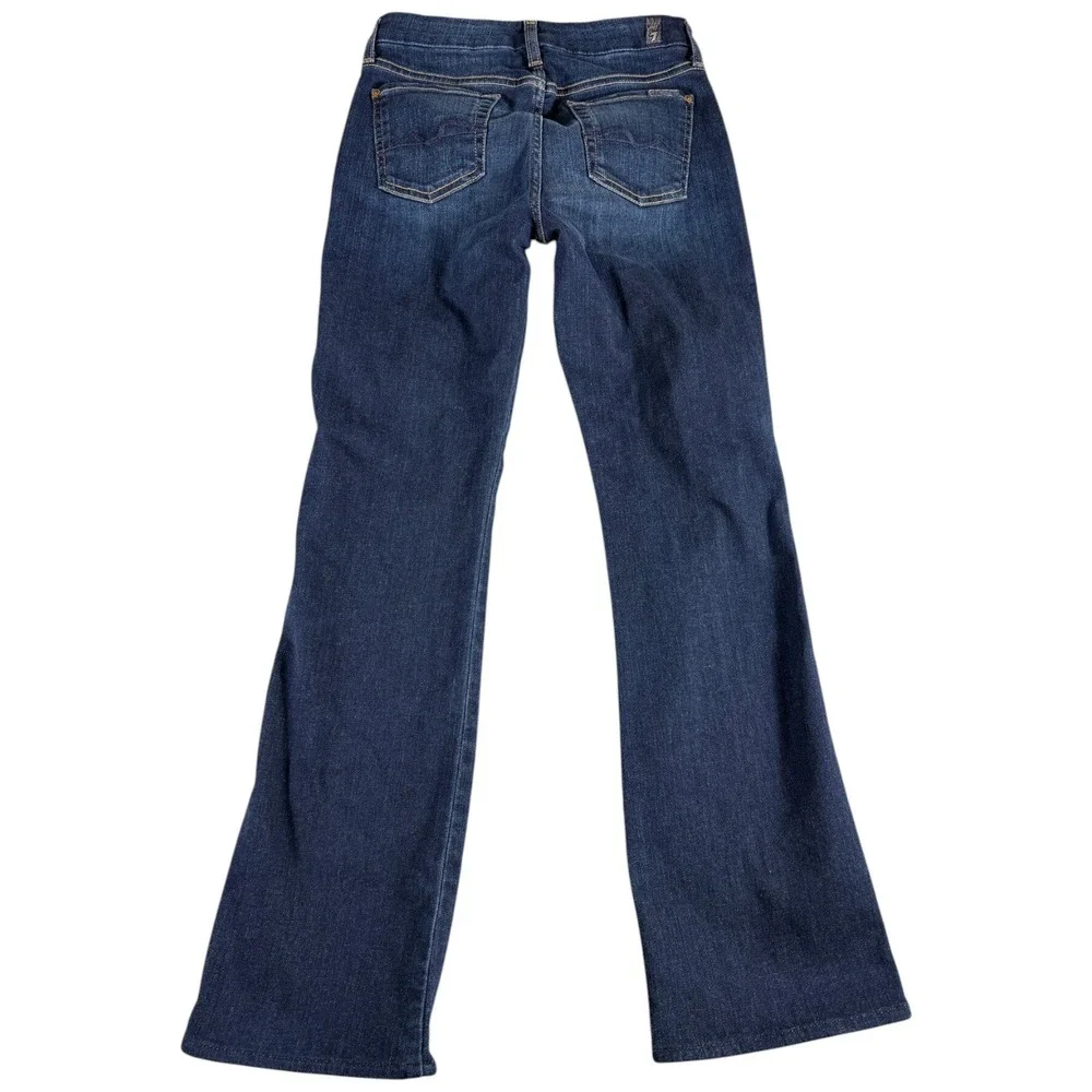 7 For All Mankind Karah Jeans Womens 26 Blue Bootcut Midrise Dark Washed Stretch